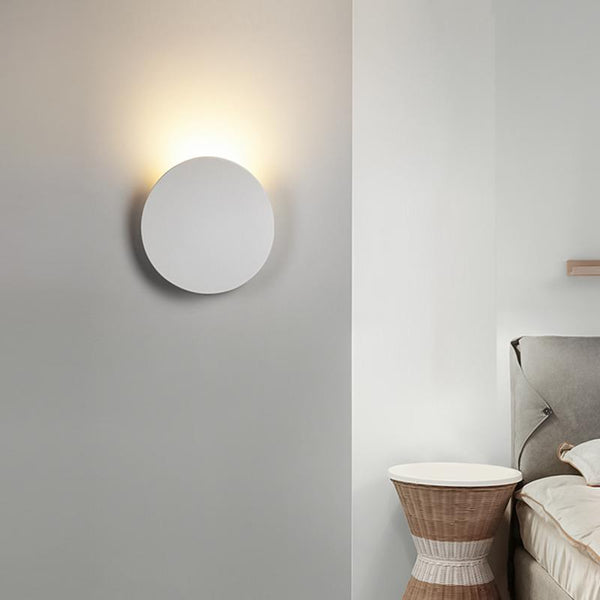 Thehouselights-Modern Round Wall Sconce with Solar Shape-Wall Lights-White-