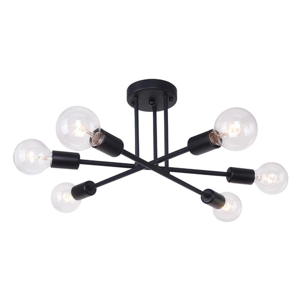 Thehouselights-Modern Six Lights Sputnik Sphere Semi Flush Mount Lighting-Flush Mount-White-