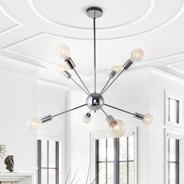 Thehouselights-Modern Sputnik Sphere Chandelier-Chandelier-8 Bulbs-Brass