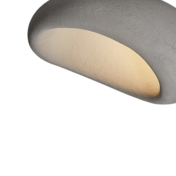Thehouselights-Moon-Shaped LED Wabi-Sabi Flush Mount Ceramic Ceiling Light-Ceiling Light-Gray-60 cm.