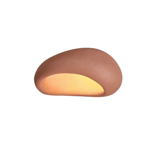 Thehouselights-Moon-Shaped LED Wabi-Sabi Flush Mount Ceramic Ceiling Light-Ceiling Light-Red-60 cm.