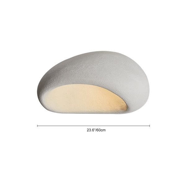 Thehouselights-Moon-Shaped LED Wabi-Sabi Flush Mount Ceramic Ceiling Light-Ceiling Light-Red-60 cm.