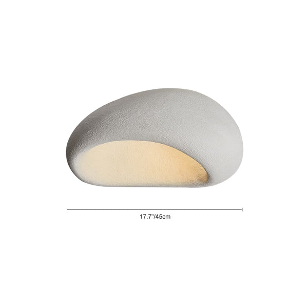 Thehouselights-Moon-Shaped LED Wabi-Sabi Flush Mount Ceramic Ceiling Light-Ceiling Light-Red-60 cm.