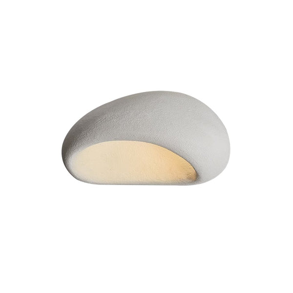 Thehouselights-Moon-Shaped LED Wabi-Sabi Flush Mount Ceramic Ceiling Light-Ceiling Light-White-60 cm.