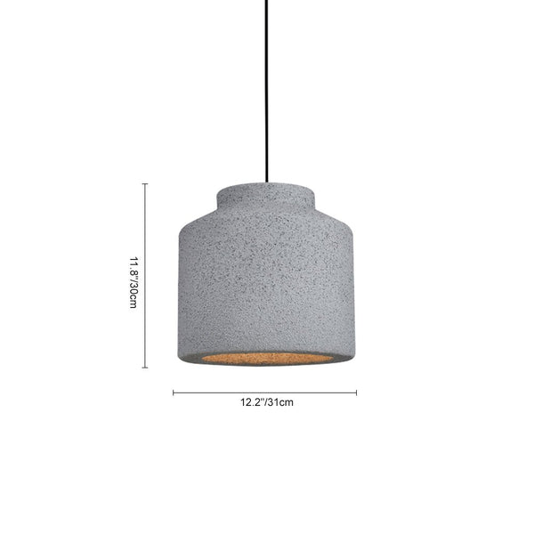 Thehouselights-Nordic Earthen Jar Style Cylinder Pendant Light-Pendant-Dark Gray-
