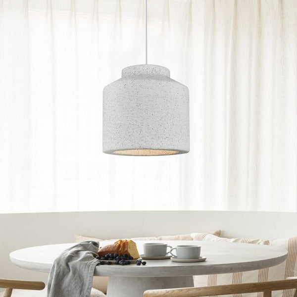Thehouselights-Nordic Earthen Jar Style Cylinder Pendant Light-Pendant-Light Gray-