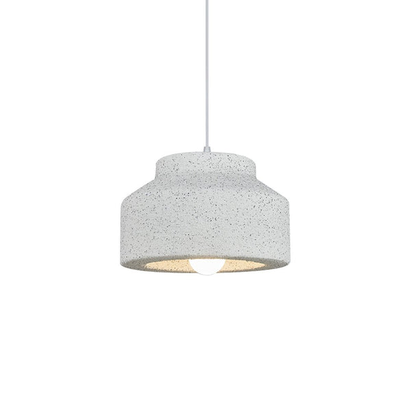 Thehouselights-Nordic Earthen Jar Style Schoolhouse Drum Pendant Light-Pendant-Dark Gray-