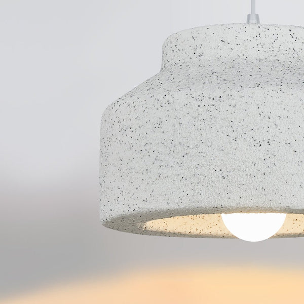 Thehouselights-Nordic Earthen Jar Style Schoolhouse Drum Pendant Light-Pendant-Dark Gray-