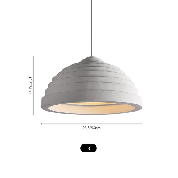 Thehouselights-Nordic Ribbed Bell-Shaped Tiered Pendant Light-Pendant-C-