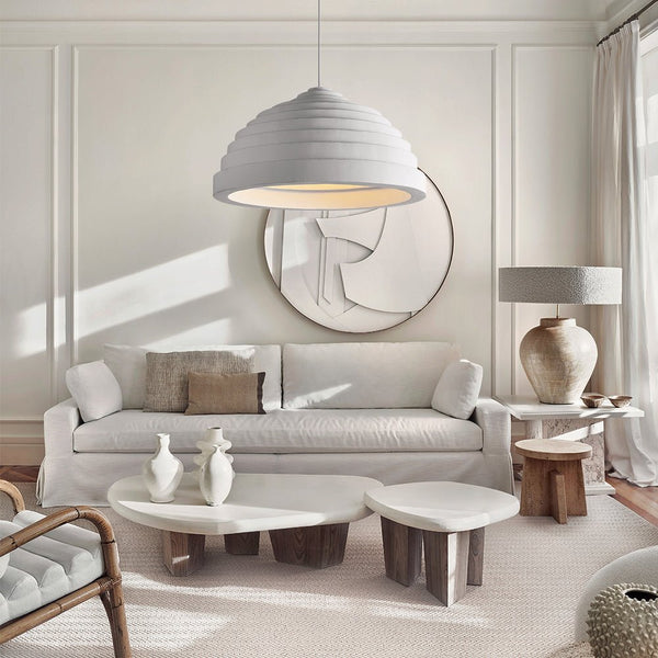 Thehouselights-Nordic Ribbed Bell-Shaped Tiered Pendant Light-Pendant-C-