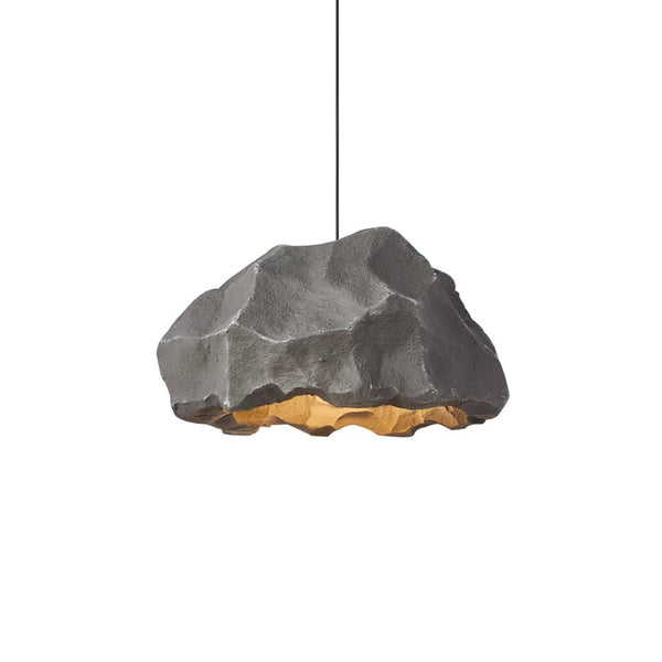 Thehouselights-Nordic Stone Rock Design Pendant Light-Pendant-Black-