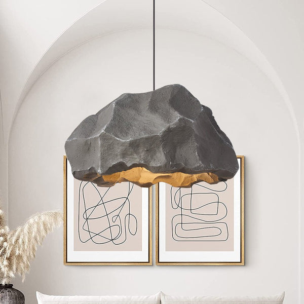 Thehouselights-Nordic Stone Rock Design Pendant Light-Pendant-Grey-
