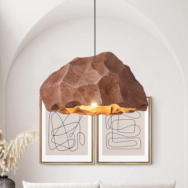 Thehouselights-Nordic Stone Rock Design Pendant Light-Pendant-Red-