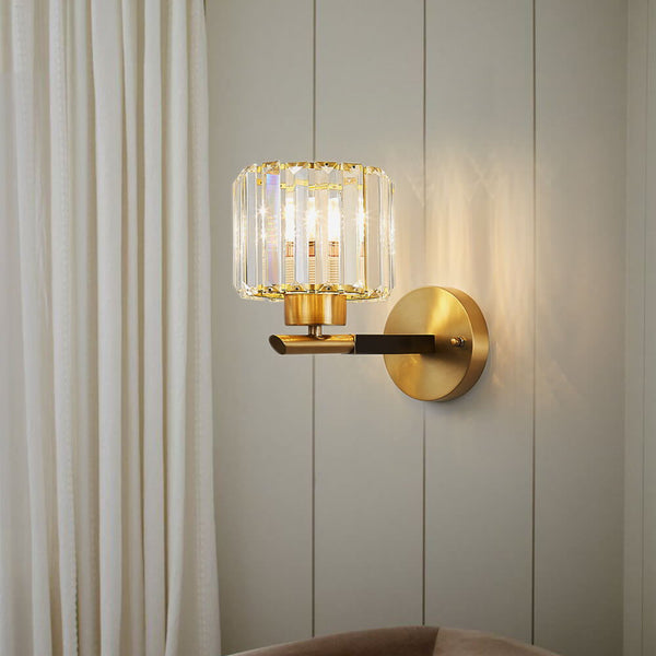 Thehouselights-One Light Clear Crystal Shade Wall Sconce-Wall Lights--