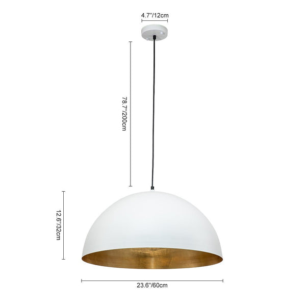 Thehouselights-Oversized Large Dome Pendant Light-Pendant-Black-60 cm.