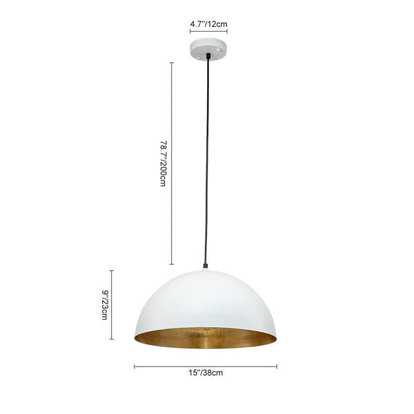 Thehouselights-Oversized Large Dome Pendant Light-Pendant-Black-60 cm.