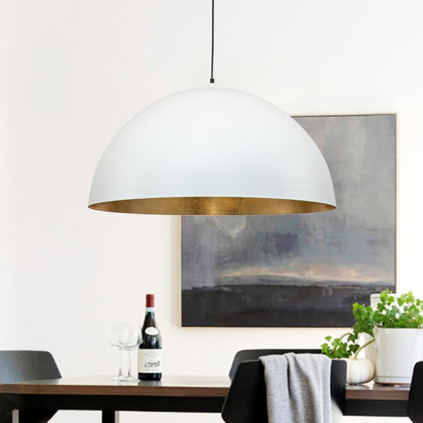 Thehouselights-Oversized Large Dome Pendant Light-Pendant-White-60 cm.