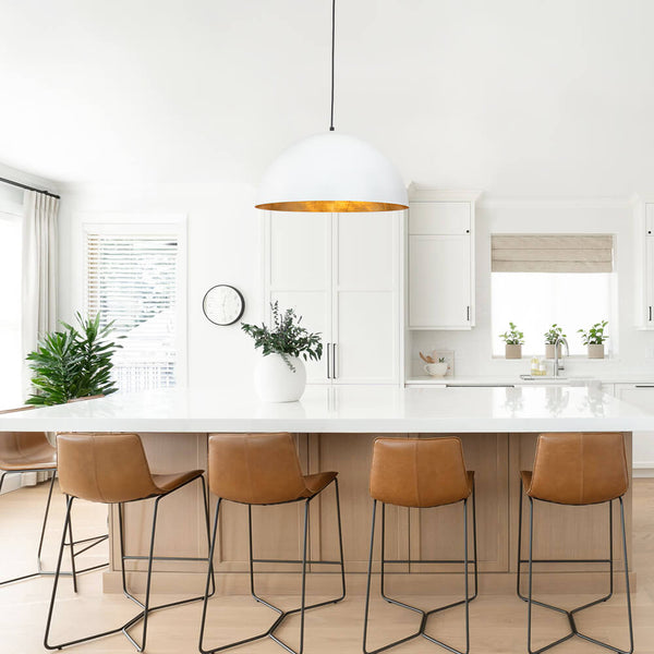 Thehouselights-Oversized Large Dome Pendant Light-Pendant-White-38 cm.