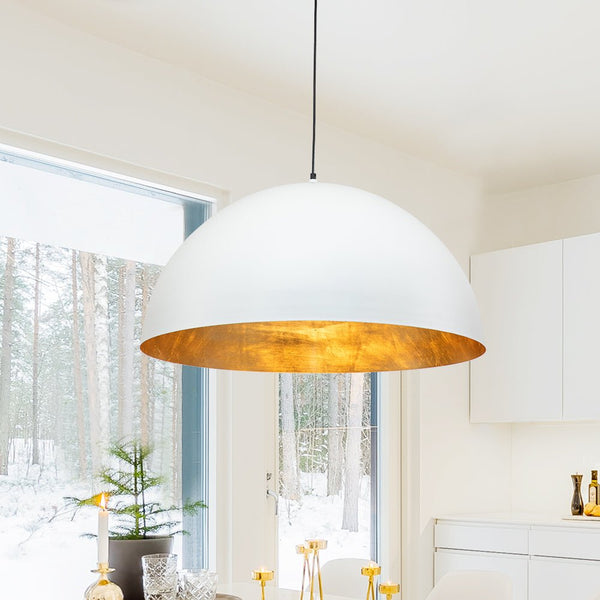 Thehouselights-Oversized Large Dome Pendant Light-Pendant-White-60 cm.