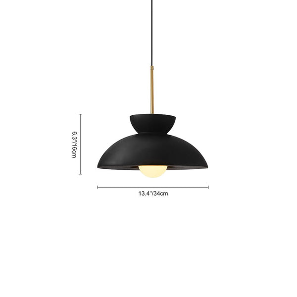 Thehouselights-Resin Dome Pendant Light-Pendant-Black-