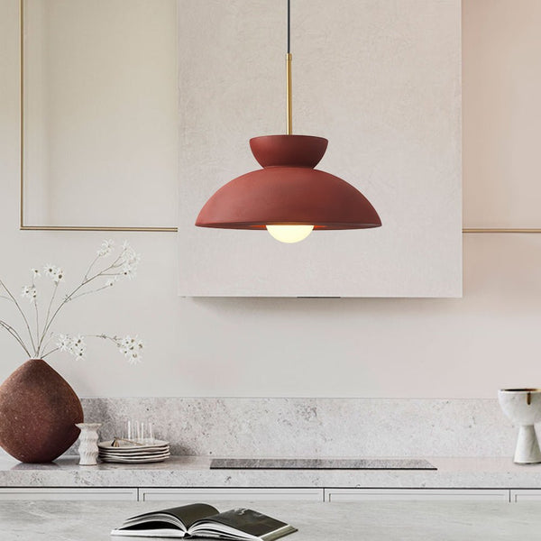 Thehouselights-Resin Dome Pendant Light-Pendant-Red-