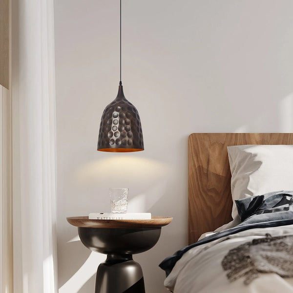 Thehouselights-Retro Cylindrical Steel Pendant Light-Pendant-Black-