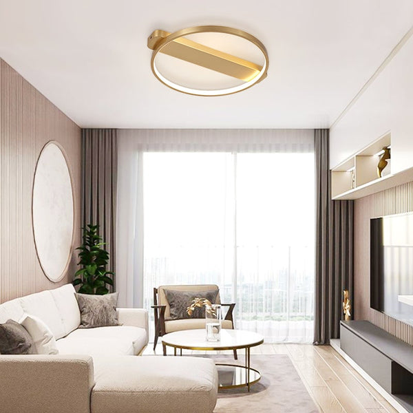 Thehouselights-Round Hollow Surface LED Flush Mount in Gold/ Black-Ceiling Light-Black-