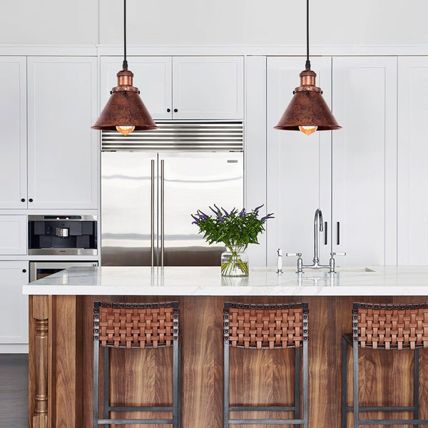 Thehouselights-Rustic Antique Copper Pendant Light-Pendant--