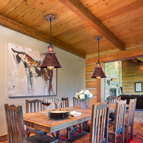 Thehouselights-Rustic Antique Copper Pendant Light-Pendant--