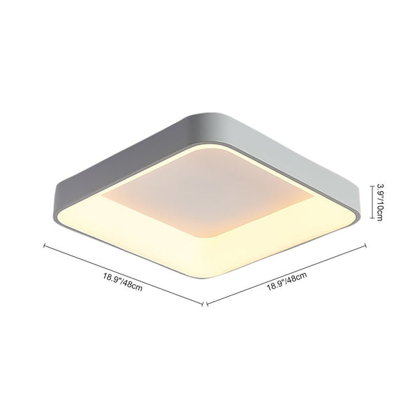 Thehouselights-Scandinavian Acrylic Flat LED Square Flush Mount-Ceiling Light-Cool White-