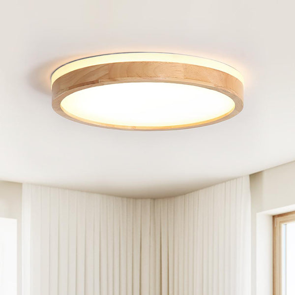 Thehouselights-Scandinavian Wood LED Flush Mount Light-Flush Mount-19 in.-