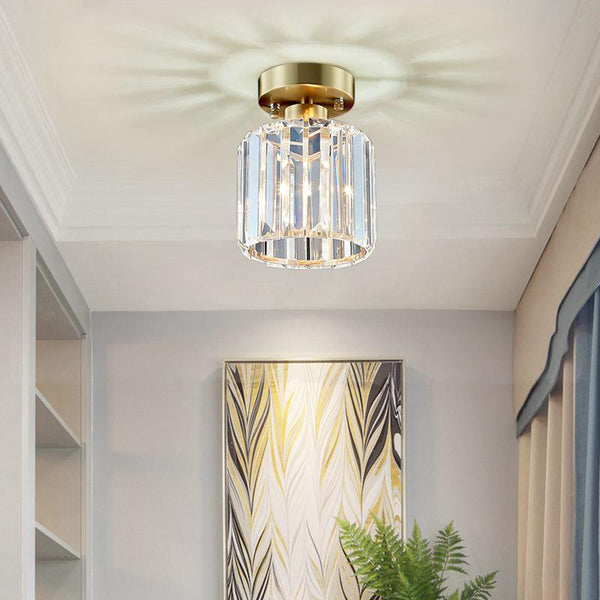 Thehouselights-Simple Crystal Ceiling Light Flush Mount-Ceiling Light--