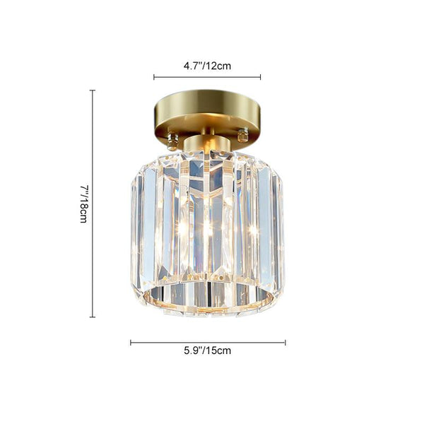Thehouselights-Simple Crystal Ceiling Light Flush Mount-Ceiling Light--