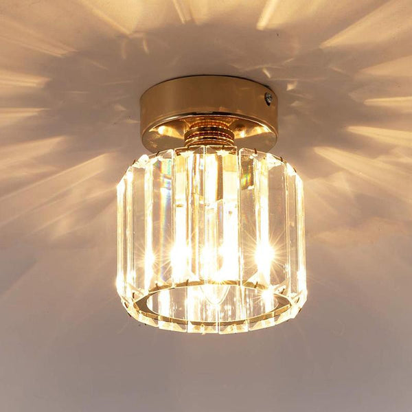 Thehouselights-Simple Crystal Ceiling Light Flush Mount-Ceiling Light--