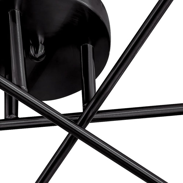 Thehouselights-Six-Light Sputnik Semi Flush Ceiling Light-Flush Mount-Black-