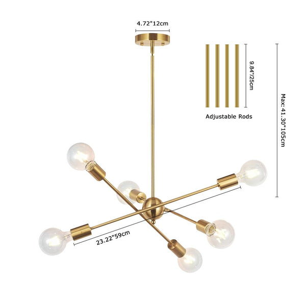 Thehouselights-Six Lights Sputnik Light Fixture-Chandelier--