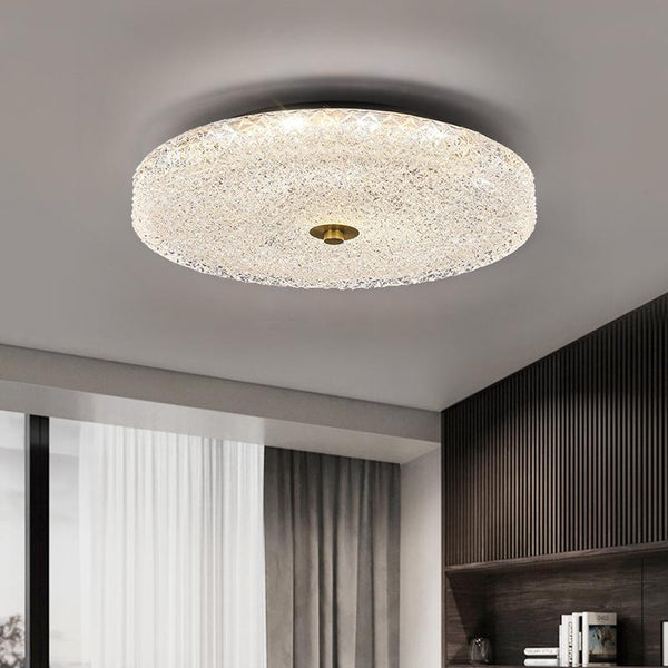 Thehouselights-Sparkle Glass LED Flush Mount-Ceiling Light--