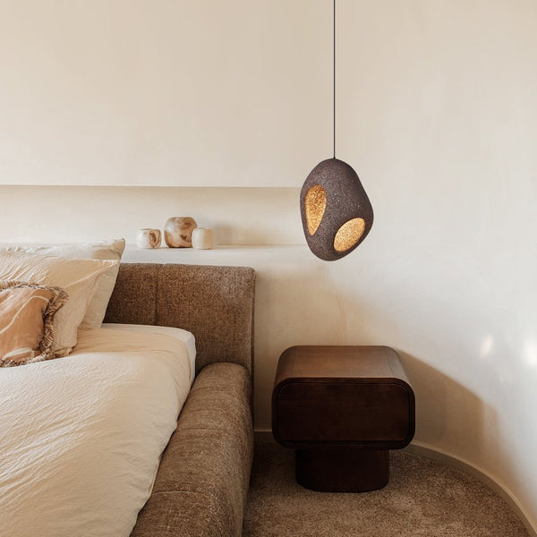Thehouselights-Spots Eggshell Tone Pendant Light-Pendant-28 cm.-Dark Red