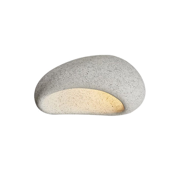 Thehouselights-Stone Spots Moon-Shaped LED Wabi-Sabi Flush Mount-Ceiling Light-Light Gray Stone Spots-60 cm.