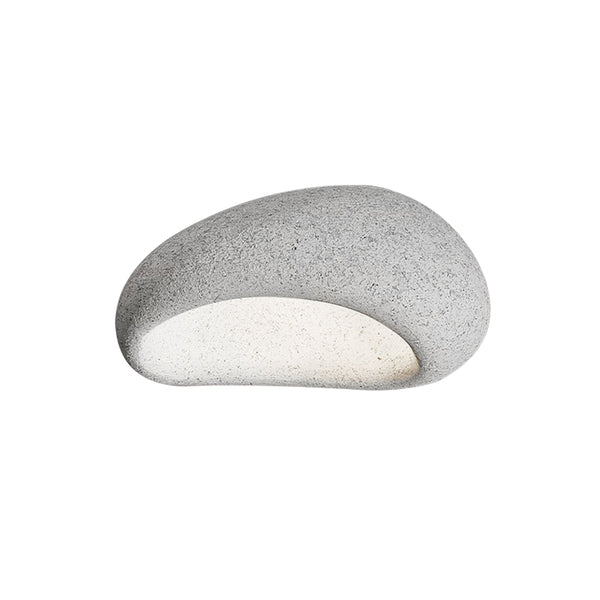 Thehouselights-Stone Spots Moon-Shaped Wabi-Sabi Flush Mount-Ceiling Light-Dark Gray Stone Spots-60 cm.