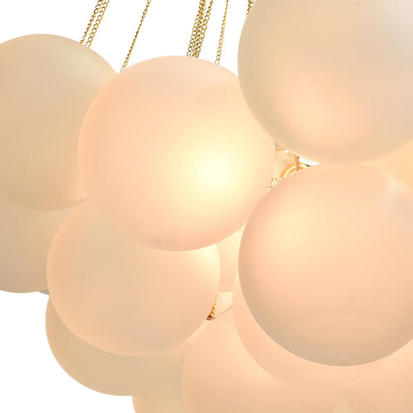 Thehouselights-Three-Lights Glass Bubble Chandelier Light-Chandelier-19 Bubbles-