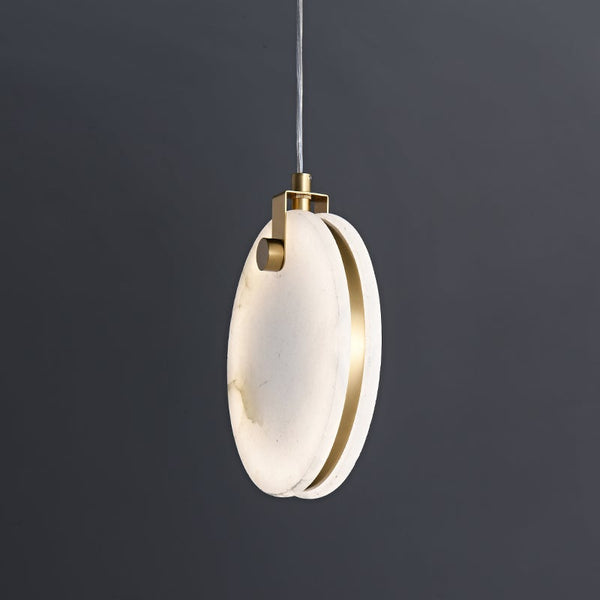 Thehouselights-Transmission Marble Stone Shade Pendant Light-Pendant--