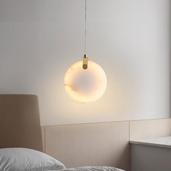Thehouselights-Transmission Marble Stone Shade Pendant Light-Pendant--