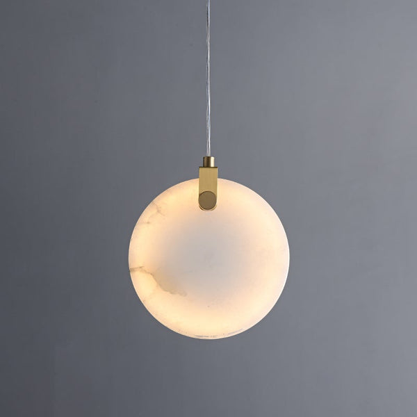 Thehouselights-Transmission Marble Stone Shade Pendant Light-Pendant--