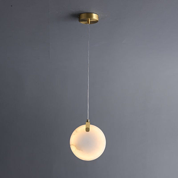 Thehouselights-Transmission Marble Stone Shade Pendant Light-Pendant--
