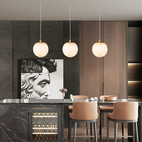 Thehouselights-Transmission Pendant Light in Marble Diffuser-Pendant--