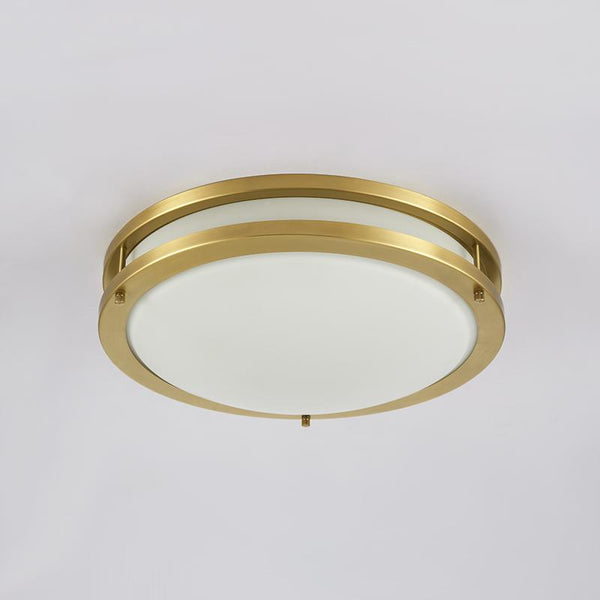 Thehouselights-Two-tiered Gold Round LED Flush Mount Ceiling Lights-Ceiling Light--