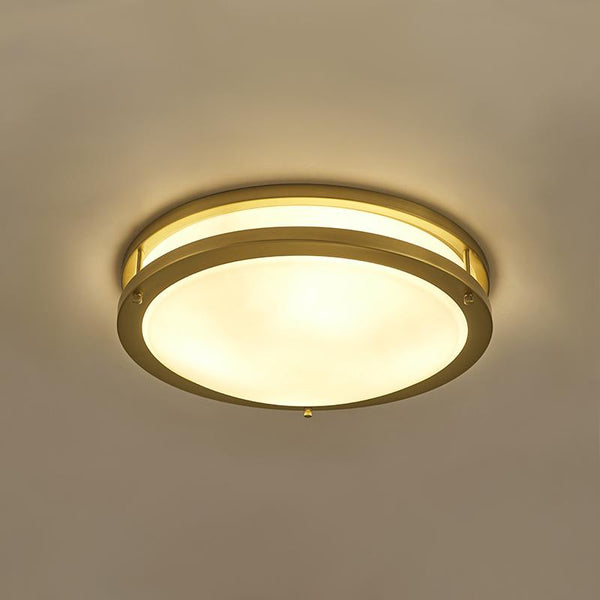 Thehouselights-Two-tiered Gold Round LED Flush Mount Ceiling Lights-Ceiling Light--