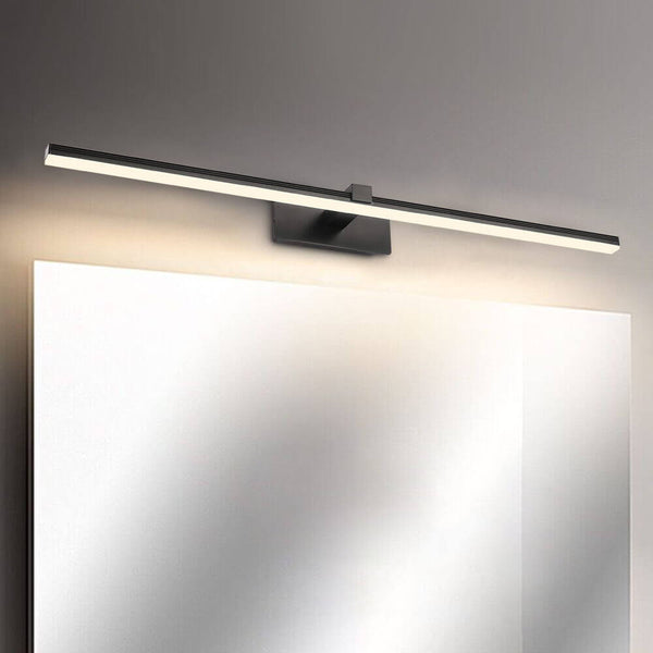 Thehouselights-Ultra-thin Bathroom Vanity Light Armed LED Wall Sconce in Brushed Black/White-Wall Lights-Black-40.5CM