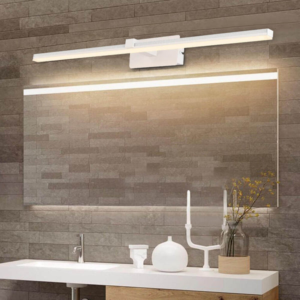 Thehouselights-Ultra-thin Bathroom Vanity Light Armed LED Wall Sconce in Brushed Black/White-Wall Lights-Black-40.5CM